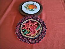 Lot Of 2 Vintage Kitschy Trivets picture