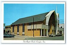 c1950's First Baptist Church Building Classic Cars Covington Tennessee Postcard picture