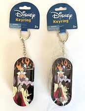 NEW Lot of 2 Disney Villians Tin Box KeyChain Keychain Cruella Ursula Jewelry￼ picture