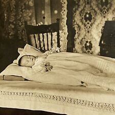 Antique Cabinet Card Photograph Post Mortem Baby Girl ID Lillian Herrick Odd picture