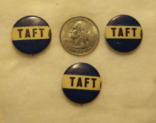 RARE ORIG. ANTIQUE (3) TAFT POLITICAL RALLY PINS picture