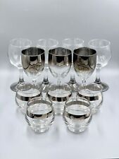 VTG 12 Pc. Dorothy Thorpe Style Silver Accent Glasses-Roly Poly/Cordial/Snifter picture
