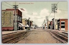 State Street View Onaway Michigan MI Postcard Horse Carriages 1911 Rare picture