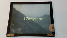 BQL HISTORIC Magic Lantern GLASS Slide MOUNTAINSIDE VIEW WITH SEA IN BACKGROUND picture