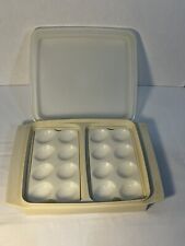 Vintage Tupperware 4 Piece Deviled Egg Carrier Keeper Tray Almond Color 723-4 picture