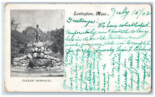 1902 Parker Memorial Lexington Massachusetts MA Antique Posted PMC Postcard picture