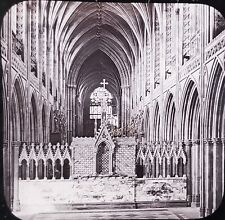 Interior Litchfield Cathedral, England, c1890's G.W.W. Magic Lantern Glass Slide picture