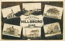Kansas Hillsboro Multi View 1914 RPPC Photo Postcard 22-3563 picture