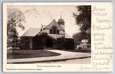 MA Dedham Public Library posted 1906 Postcard picture