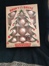 Vintage Christmas Pink Shiny Brite Ornaments in Original Box 1960’s picture