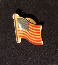 Vintage American Flag Lapel Pin Gold Tone with Epoxy Overlay Made In USA  picture