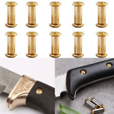 10* Brass Knife Handle Rivets Pins Knife Fasteting Screws Lock Bolts Hexagon NEW picture