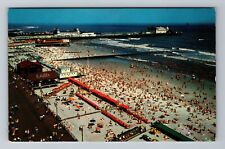 Atlantic City NJ-New Jersey, Bathers And The Beach, Vintage Postcard picture