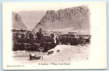 POSTCARD Algeria El Kantara Village and Gorges Horse Drawn Wagon picture