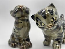 Pair Seymour Mann Tabby Cat Kitten Striped Porcelain Figurine Vintage picture