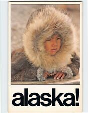 Postcard Eskimo Boy in Parka Alaska USA picture