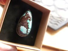 VINTAGE SW CARRICO LAKE TURQUOISE STERLING SILVER RING SIZE 7 picture