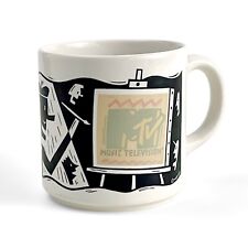 Vintage MTV White And Black Coffee Mug Heat Activated Logo picture