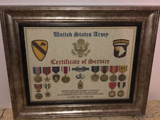 U.S. ARMY CERTIFICATE OF SERVICE / SHADOW BOX PRINT / W-MEDALS  picture