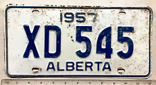 1957 Alberta Passenger License Plate XD 545 picture