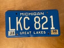 1998 Michigan License Plate Great Lakes Blue # LKC 821 picture