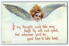 Newberg OR Postcard Angel Head Curly Hair If My Thoughts Could Take Wing 1910 picture