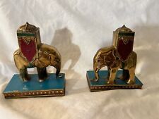 Antique RONSON ELEPHANT BOOKENDS Metal Bronze Metalware Art Deco picture