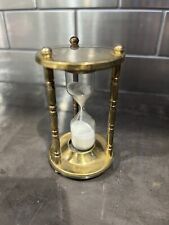 Vintage Brass Hourglass Sand Timer 2:16 Decorative Collectable Made In Japan 3” picture