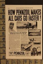 1934 PENNZOIL OIL AB JENKINS RACE SPEED CAR RECORD AUTO MOTOR VINTAGE AD ZD69 picture