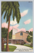 Eastminster Presbyterian Church Melbourne Florida Linen Postcard No 5784 picture