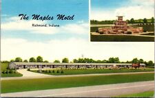 Linen Postcard The Maples Motel in Richmond, Indiana~132871 picture