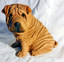 1986 Sandicast Shar Pei Dog Sculpture Wrinkled Puppy Vintage picture