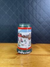Anheuser Busch Budweiser Collector Series 1991 Clydesdales Christmas Beer Stein picture
