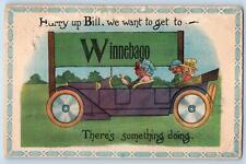 Winnebago Minnesota MN Postcard Hurry Up Bill We Want To Get  To 1908 Antique picture