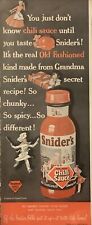 1948 Sniders Chili Sauce VTG 1940s PRINT AD Grandma Secret Recipe Old Fashioned picture