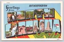 Greetings from Rutherfordton North Carolina NC Large Letters Vintage Postcard picture