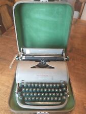 Remington Rand Quiet Riter Typewriter 1950s W/ Case Green Keys picture