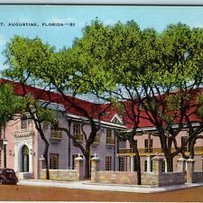 c1940s St. Augustine, FL Post Office Plaza de la Constitution Roadside Fla. A219 picture