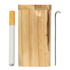 Light Wooden Dugout Stash Box & One Hitter Pipe Bat Tobacco Smoking Set - USA picture