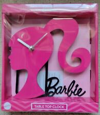 Barbie Silhouette Hot Pink And Black Table Top Clock Barbie Home Decor picture