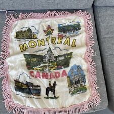 Vintage Montreal Canada Souvenir Pillowcase Cover Fringe Mid Century  picture