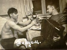 1950s Two Affectionate Men Shirtless Party Alcohol Gay Int ORIGINAL PHOTO picture