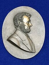 Abraham Lincoln Oval Bust Wall Plaque High Relief Imperial Brass Mfg Co Chicago picture