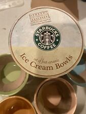 Dated 2006 Set Of 4 Primary Color Starbucks Ice Cream Bowls w/Original Package picture