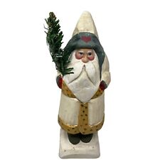 Vintage 95 House of Hatten Figurine White Beard Christmas Wooden Santa picture