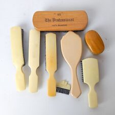 Vtg Fuller Clothing Lint Shoe Brush Lot Hairbrush Shaving Boar Bristle 101 Wood picture