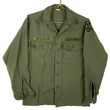 Vintage Us Army Og-107 Button Up Shirt Size 14.5x33 Green 1972 Vietnam Era 70s picture