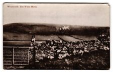 Postcard Osmington Dorset Weymouth The White Horse Stone Wall Gate Dog RPPC picture