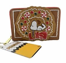 Loungefly x Peanuts Snoopy Gingerbread Wreath Zip Around Wallet NWT picture
