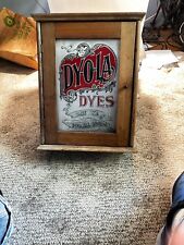Antique Advertisement Enamel Metal DYOLA Dyes Store Counter Display Cabinet picture